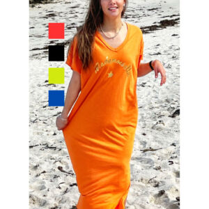 Robe de plage orange couleur