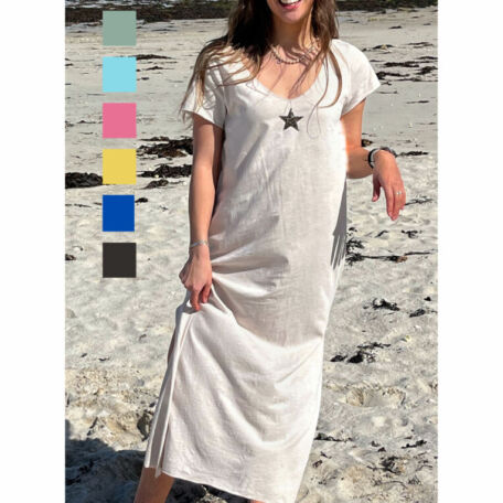 robe plage beige etoile